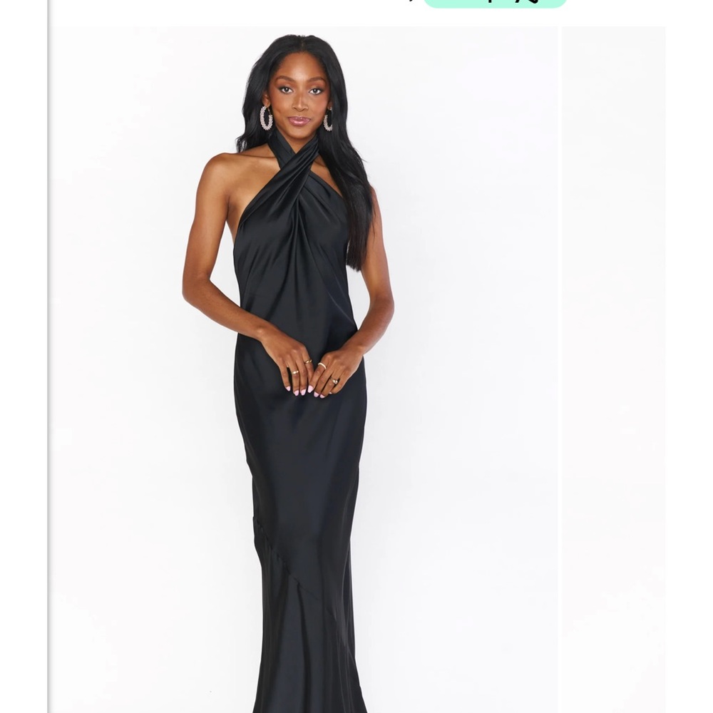 Black satin gown
